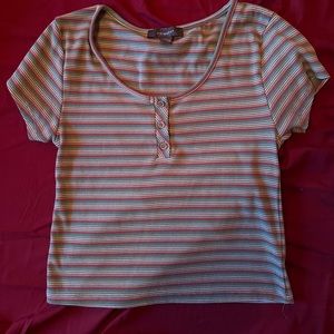 multicolor striped crop top